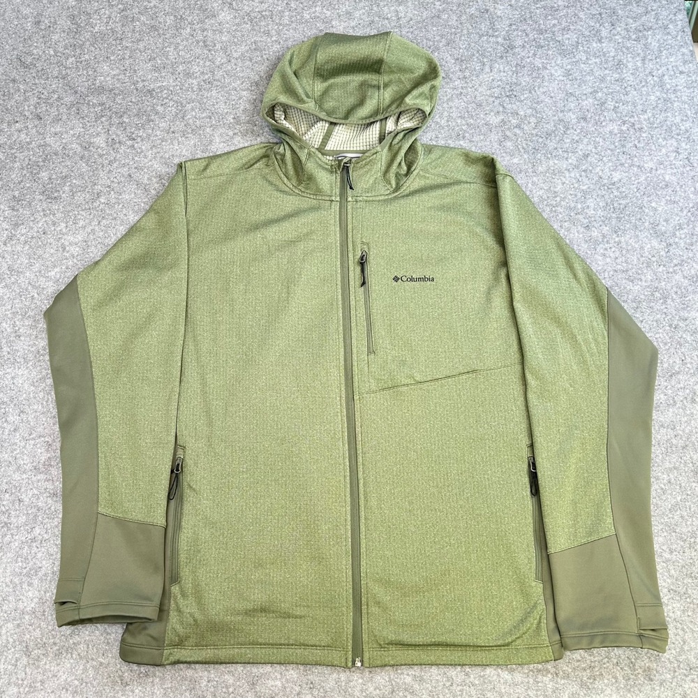 Columbia Mens XXL Green Park View Fleece Full Zip Hoodie Jacket XM2728